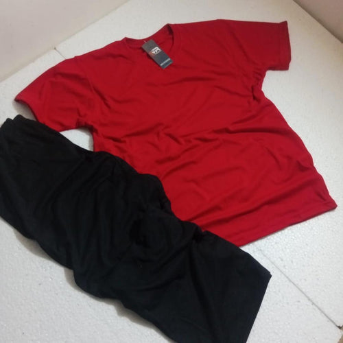 2 Pcs Women Stitched Plain Night-Suit