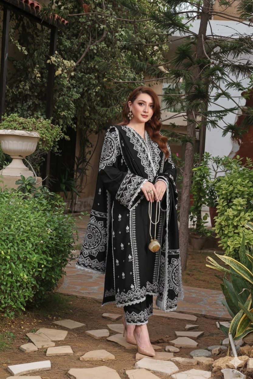 Aneelas 3pc Embroidered Lawn