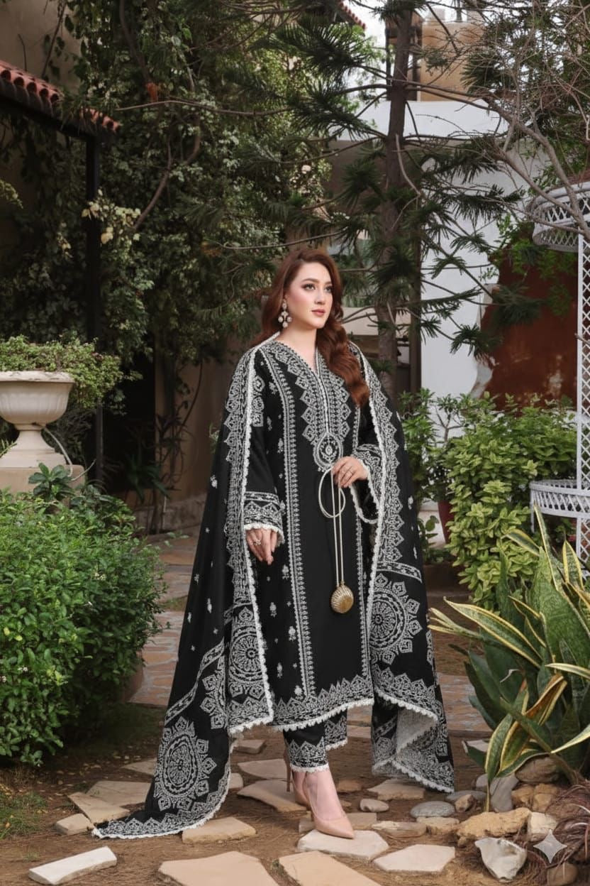 Aneelas 3pc Embroidered Lawn