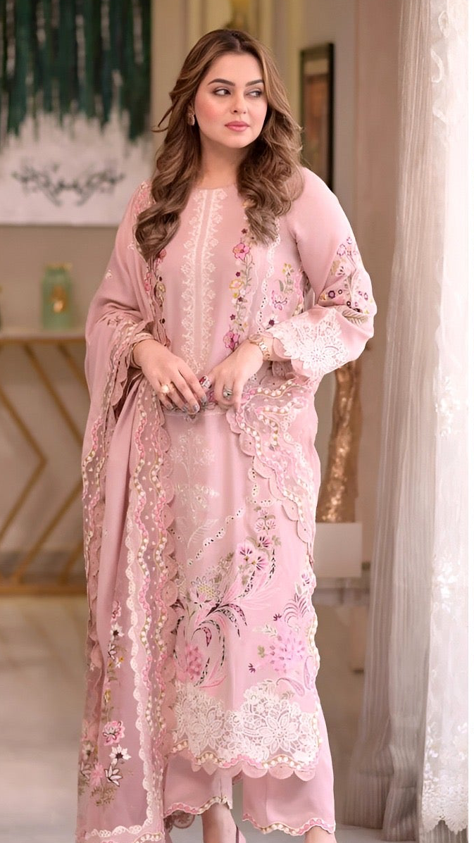 Aneelas 3pc embroidered lawn